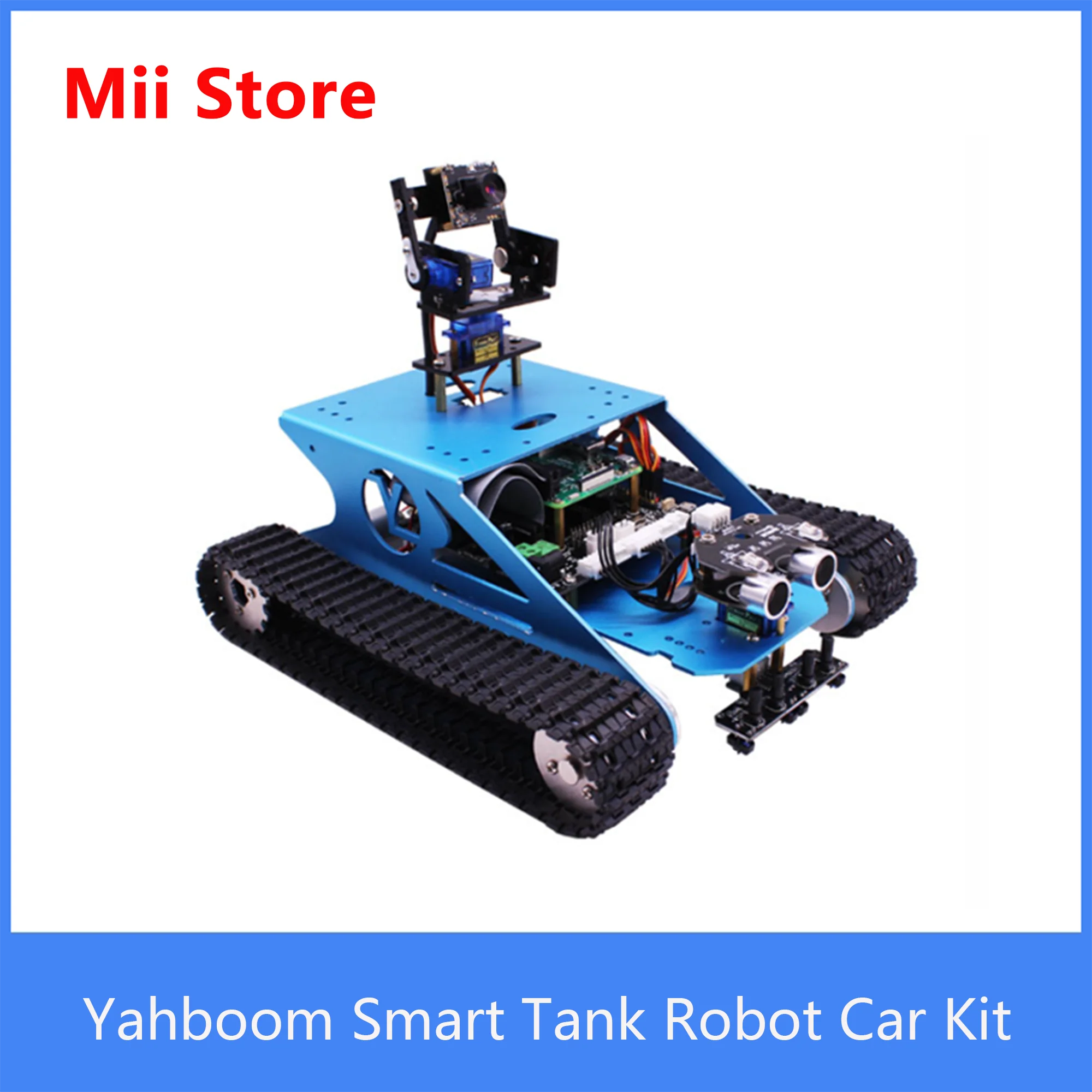 Yahboom AI Vision Maker Stem Education Raspberry Pi  G1 Smart Tank Robot Car Kit With WiFi Camera