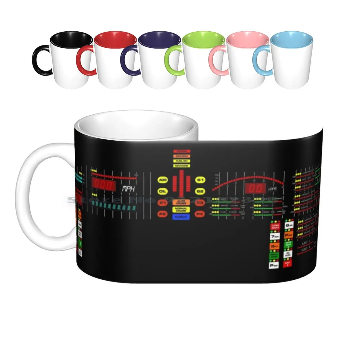 Knight Rider-Kitt Dashboard Ceramic Mugs Coffee Cups Milk Tea Mug Knight Rider Kitt Dashboard Trans Am Michael David Hasslehoff