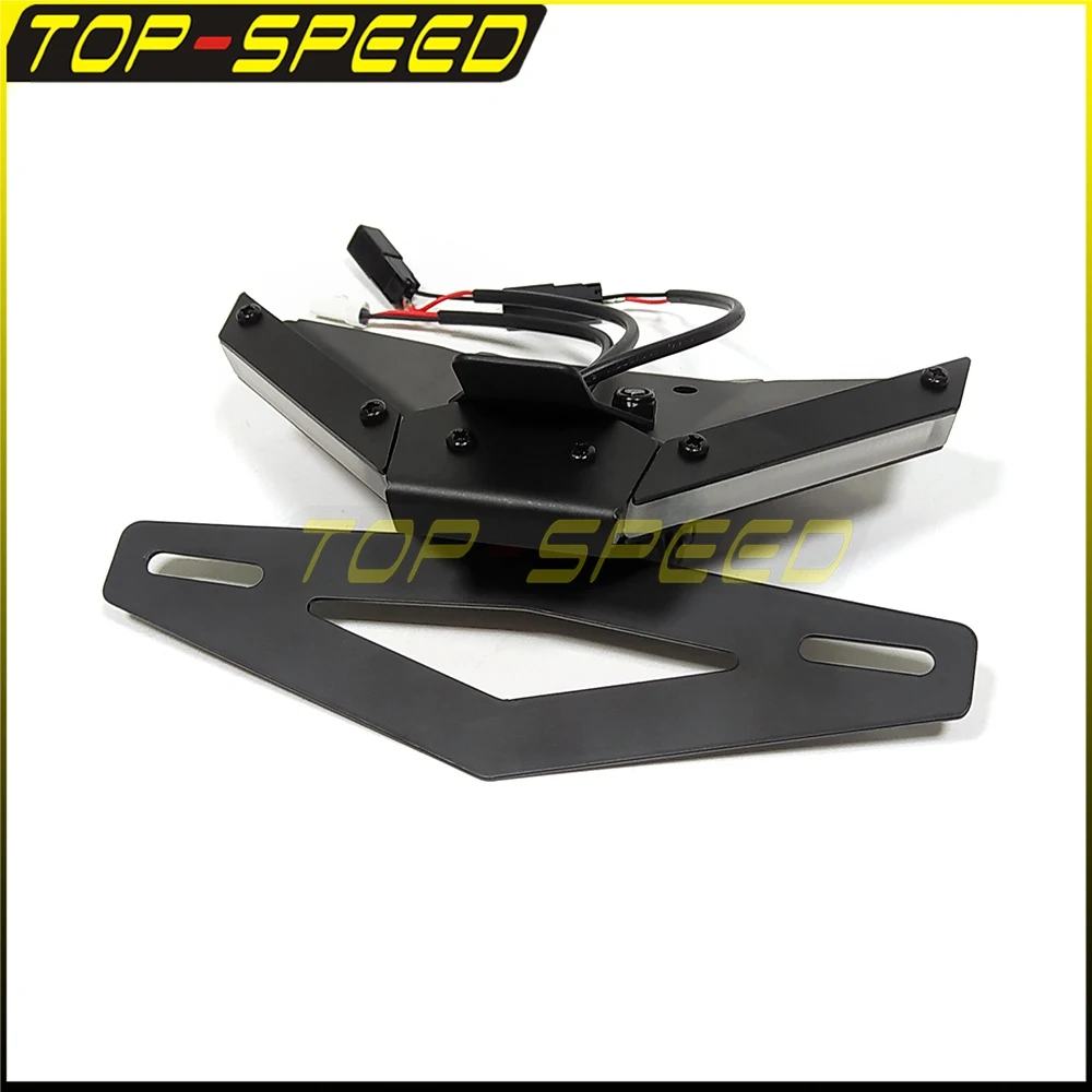 For Ducati Streetfighter V4 V4S V2 2020+ Motorcycle Fender Eliminator LED License Plate Light Black CNC Stainless Steel