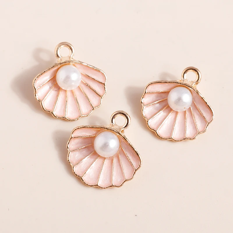 10 stücke Mix Nette Emaille Shell Seestern Charme Anhänger der Halskette Ohrringe Schlüsselanhänger Handemade DIY Schmuck Machen Zubehör – Detail 32