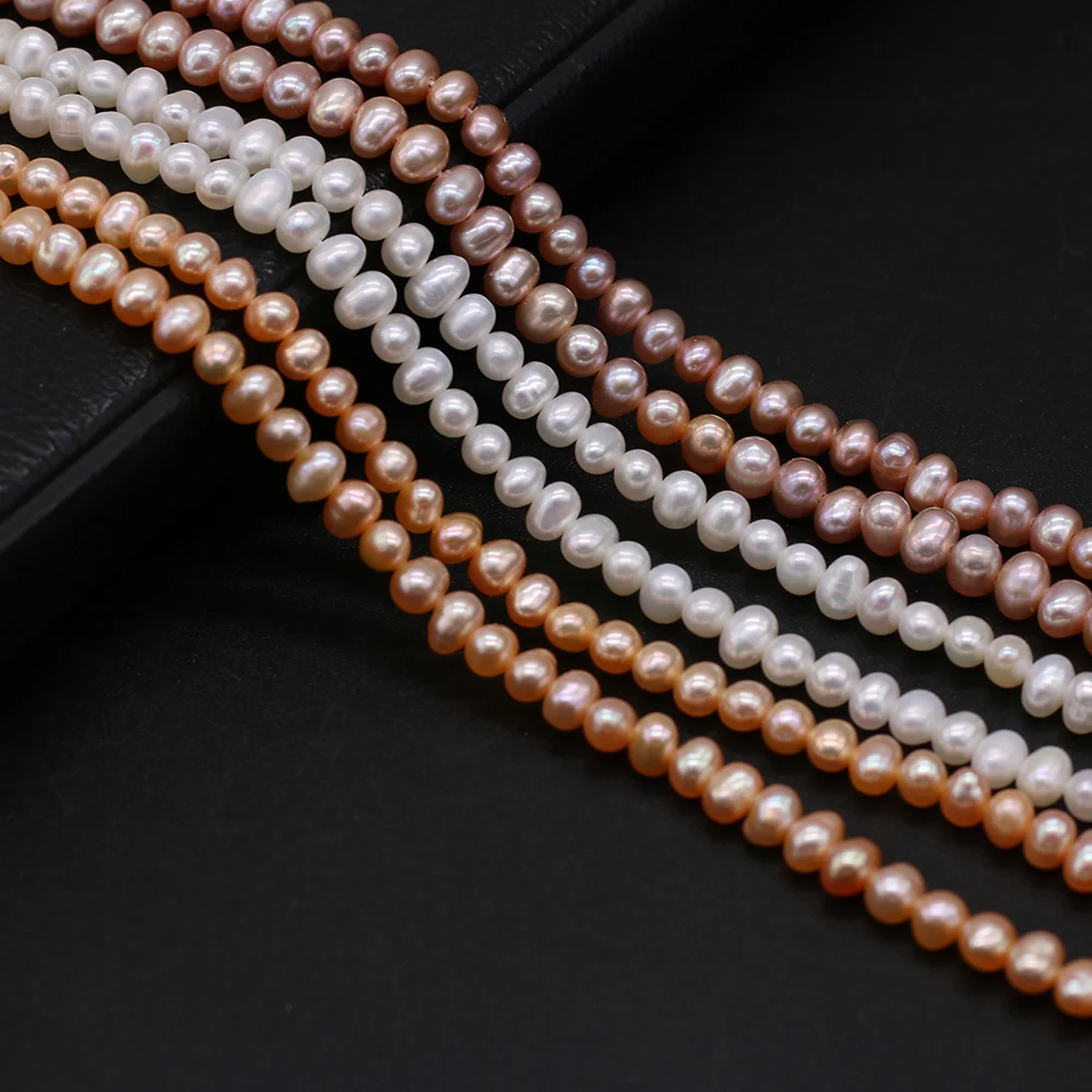 AAA Natural Freshwater Pearl Cross Hole Rice-Shaped Beads 3-3.5 MM For Jewelry Making DIY Bracelet Earring Necklace Accessory