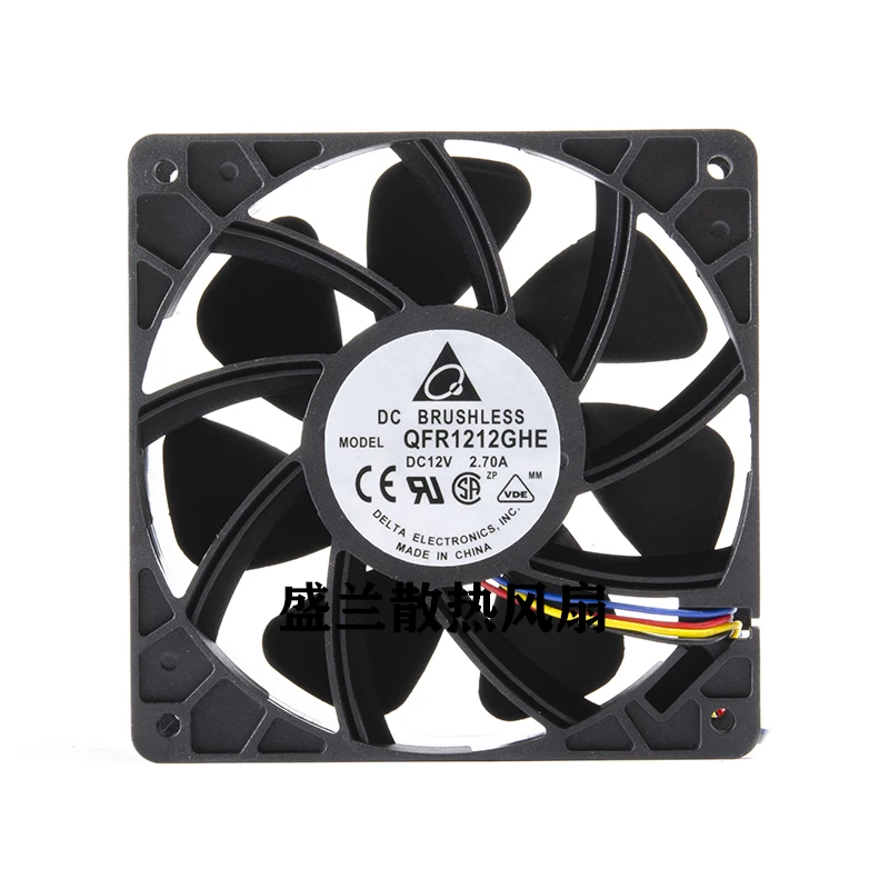 

Delta Electronics QFR1212GHE DC 12V 2.70A 120x120x38mm 4-Wire Server Cooling Fan