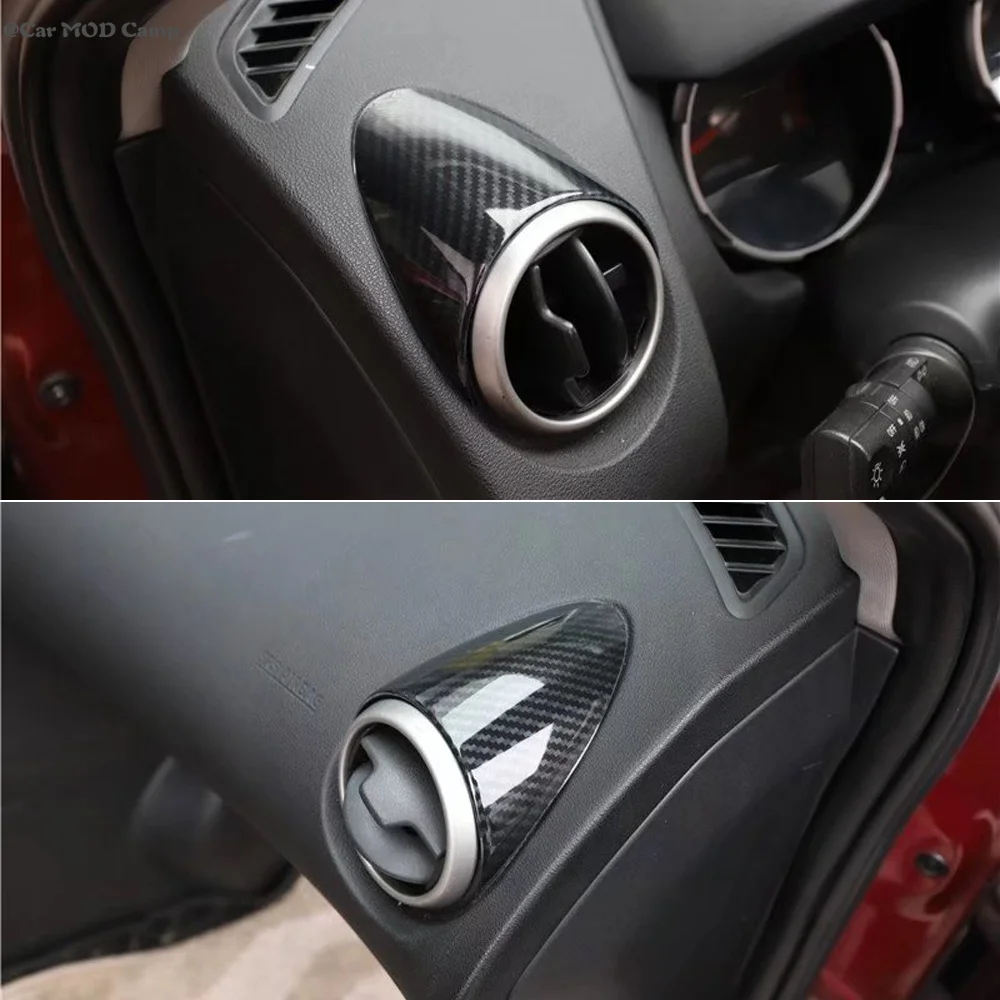 Akcesoria samochodowe do Nissan Qashqai J10 2007-2013 ABS z nadrukiem z włókna węglowego Wnętrze boczne wylot wentylacyjny Pokrywa wykończenia 2szt.