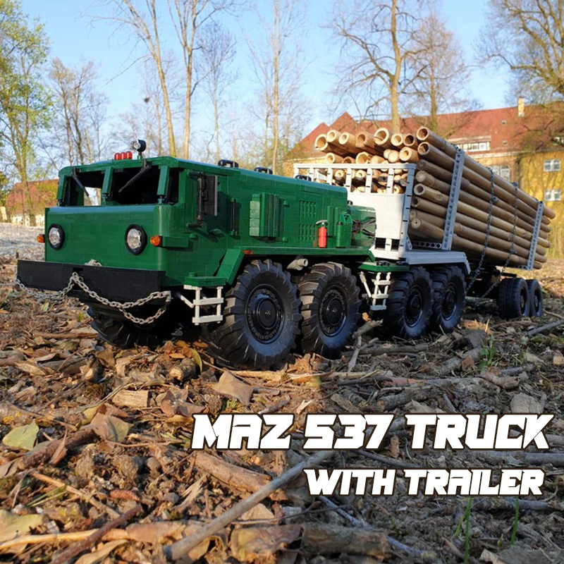 

MOC Building Blocks MAZ 537 Truck with Trailer DIY Technology Bricks Educational Vehicle Model Toy Children Gifts