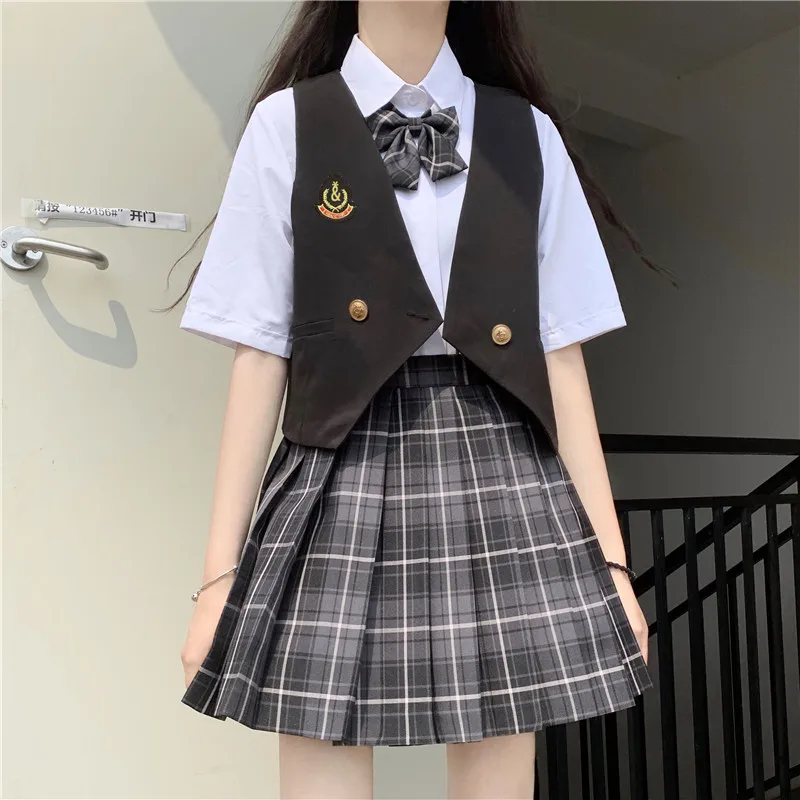 Japanese-Style College Style JK Uniform Waistcoat Loose-Fit Vest Sleeveless  school girl uniform  high school uniform