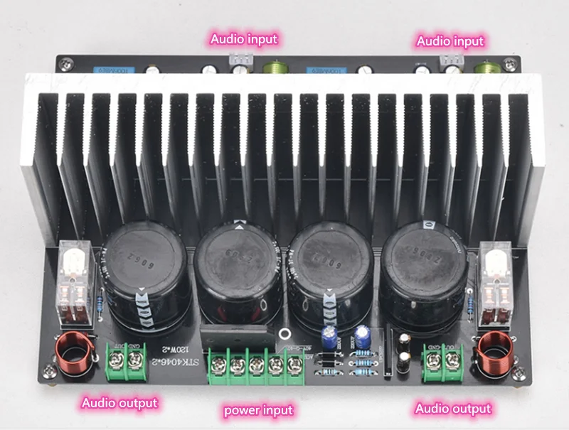 

120W*2 8 Ohm 2.0 Channel STK4046V Fever Thick Film HIFI Audio Amplifier Board With Radiator