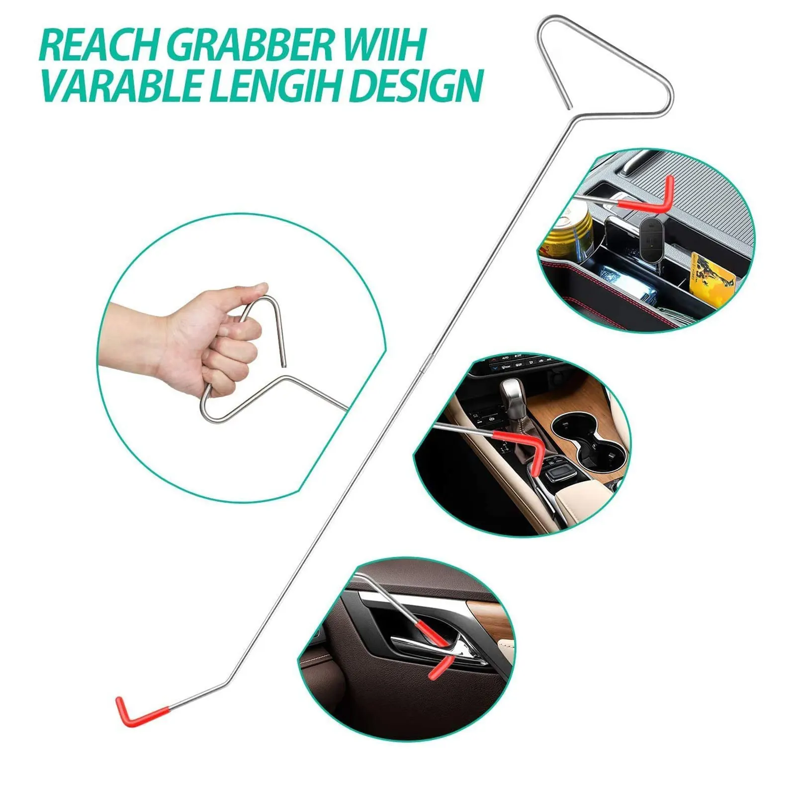 6-pieces Long Reach Grabber 4-stage Professional Automotive Vehicle Car Long-distance Tool Kit With Air Pump Dent Body Repair