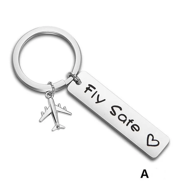 Drive Safe Fly Safe Keyring Plane Keychain Couples Men Boyfriend Gift Pilot Flight Key Chain Christmas Gifts