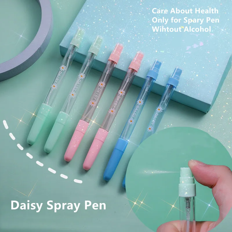 

6Pcs Daisy Spray Pen Portable Refillable Multifunction Writing Pump Sprayer Empty 10ml Mini Alcohol Spray Mister Gel Pens Kit