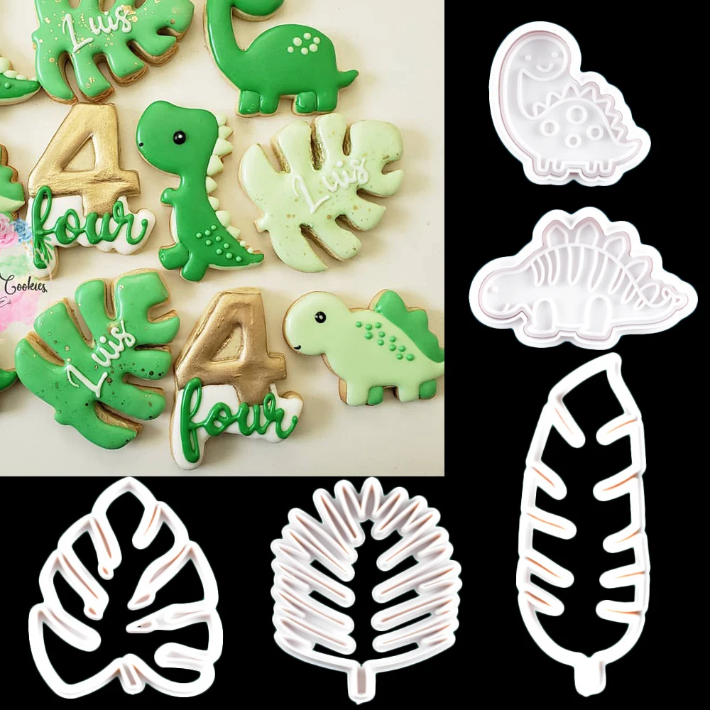 

1SET Dinosaur Cookie Mold Animal Biscuit Cutter Food Grade Plastic DIY Baking Tools Jungle Party Birthday Cupcake Supplies