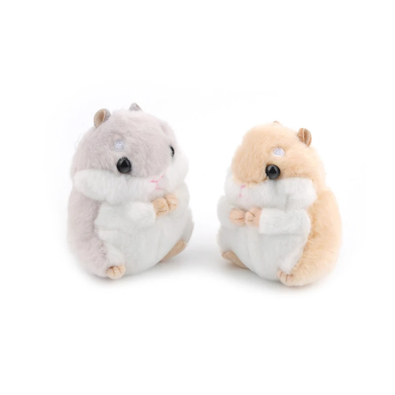 Cute Girls Cartoon Hamster Key Chain On Bag Plush Fur Pom Pom Doll Keychain Women Car Trinket Animal Toy Jewelry Party Gift