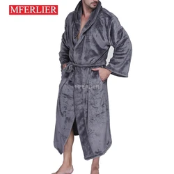 Herbst Winter Männer Bademantel 10XL 9XL 8XL 7XL 6XL Fehlschlag 150cm Warme Plus Größe Nachtwäsche Pyjama