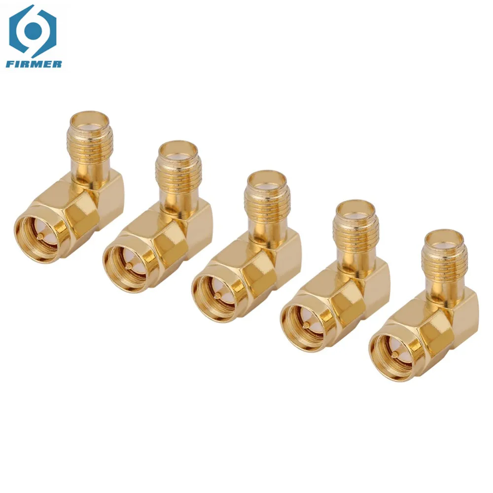 

5pcs/Lot SMA Connector SMA Male To Female Adapter 90 Degree Right Angle RF Coaxial Connector PCB Mount Connecting Tools