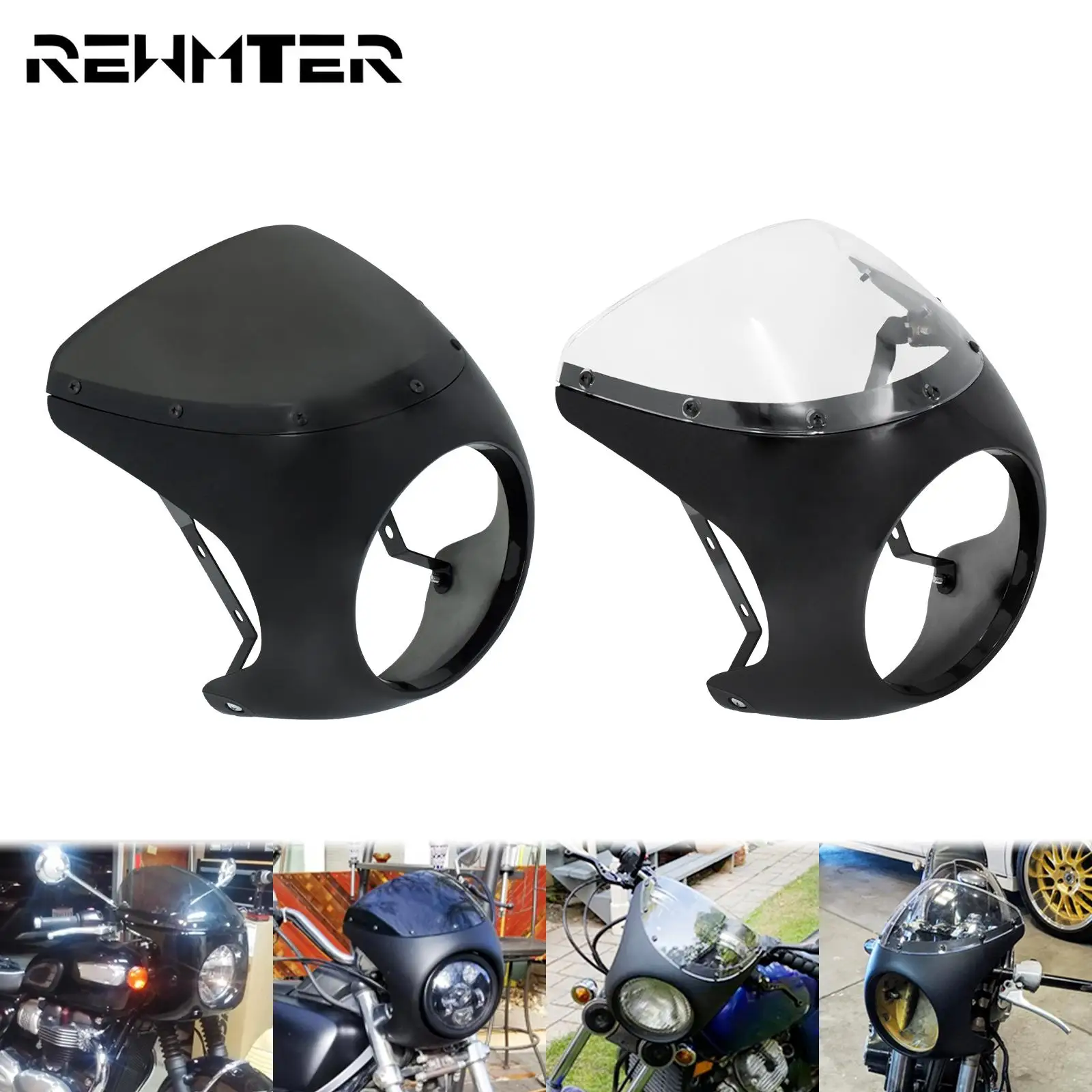 Motorcycle 7'' Inch Headlight Handlebar Fairing Windscreen Windshield Kits For Harley Softail Touring Sportster XL 1200 For BMW