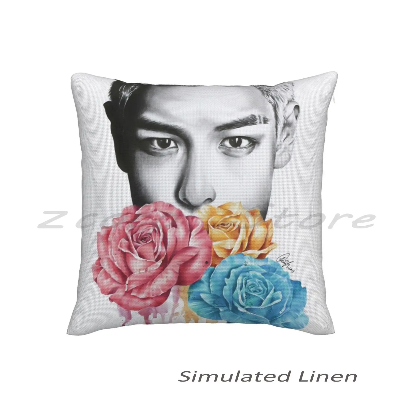 Triad Print-Top Print Customize Pattern Flax Plush Velvet Fabric Pillow Case Top Choi Seung Hyun Monica Sutrisna Kpop Kpop