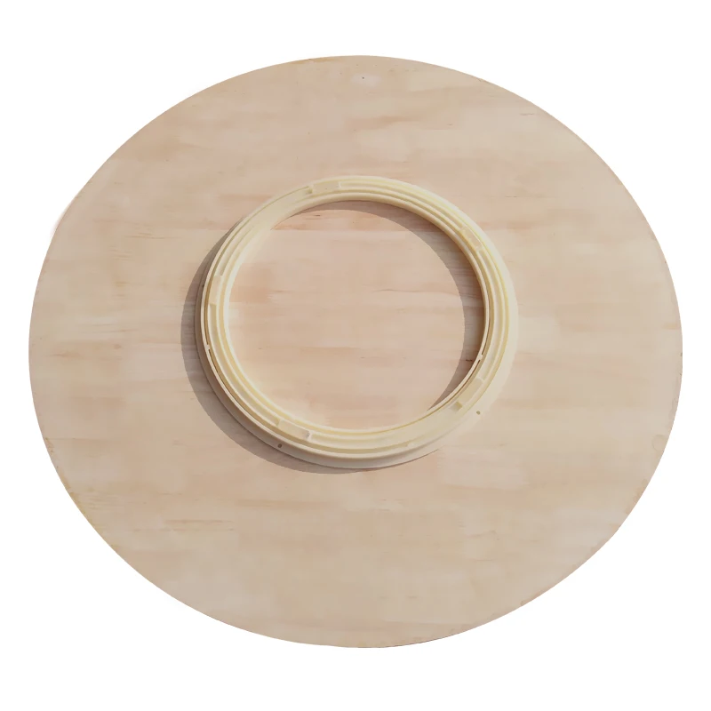 Imagem -02 - Bandeja de Madeira de Carvalho Sólida Silenciosa Giratória Redonda Mesa de Jantar com Mesa de Madeira Preguiçosa e Padrão Bonito de 80-90cm de Diâmetro hq Bp01