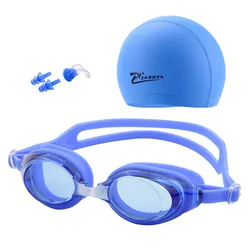 Swim Cap Óculos de natação Anti-fog Waterproof Swim Goggles Earplug Pool Equipment for Men Mulheres Kids Adult Sports Diving Eyewear