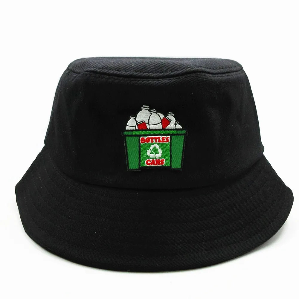 bottles embroidery Bucket Hat Fisherman Hat outdoor travel hat Sun Cap Hats for kid men  Women 394