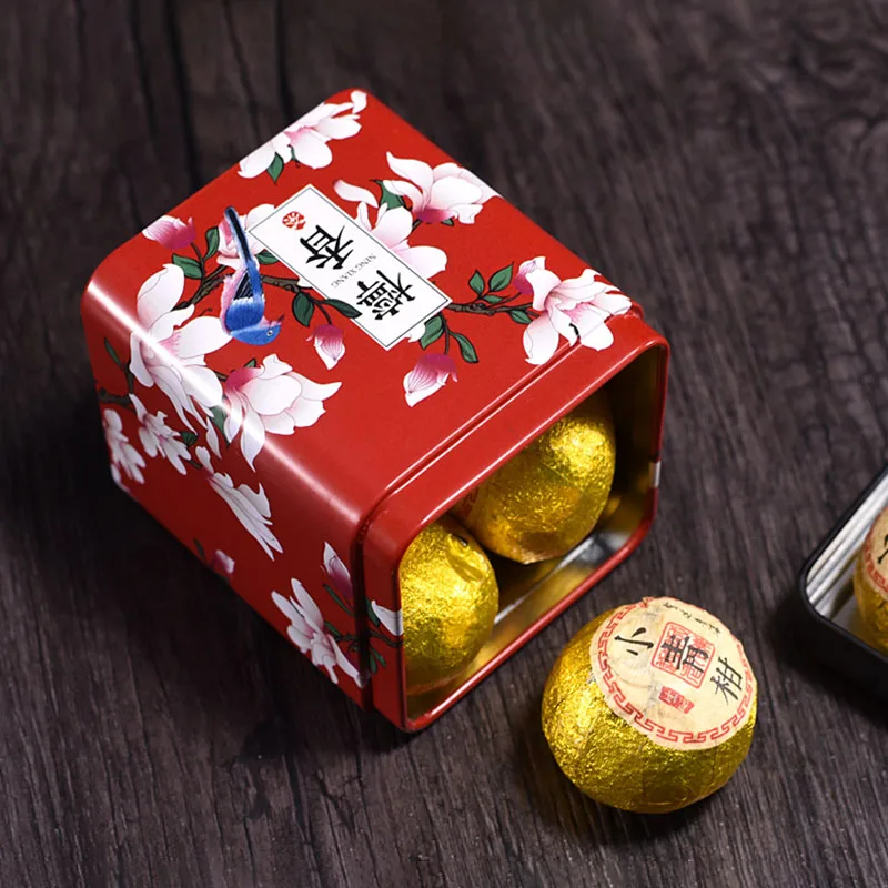 Mini barattolo quadrato per tè, scatola di latta, lattine universali creative, piccole lattine di tè, scatola di tè verde profumata per caramelle