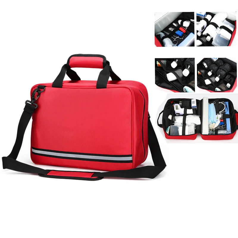 

First Aid Medical Bag Large Multi-pocket Portable Messenger Nylon Bag Emergency Medical Rescue Safety Outdoors Family Travel Bag