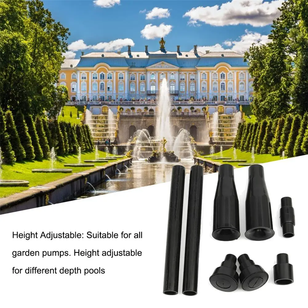 8pcs Garden Fountain Pump Waterfall Head Set Garden Landscaping Fish Tank Submersible Pump Multi-Function Nozzles Drop Ship