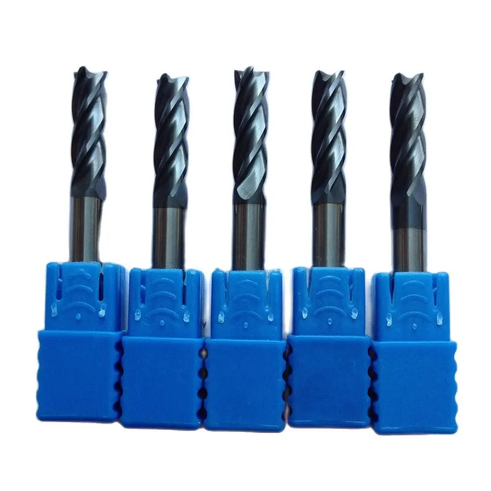 3pcs 6mm Four Flutes Spiral Bit Milling Tools Carbide CNC Endmill Router bits hrc60 D6*15*D6*50