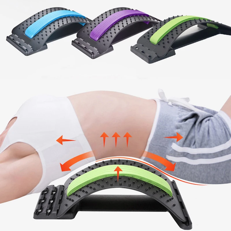 Back Stretch Equipment Massager Magic Stretcher Fitness Lumbar Support Relaxation Spine Pain Relief Corrector