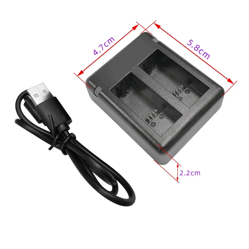 Clownfish Charger for Gopro Hero 11/10/9 Fully Decoded Battery USB Dual Charger Battery AHDBT Battery Charger Camera Accessories