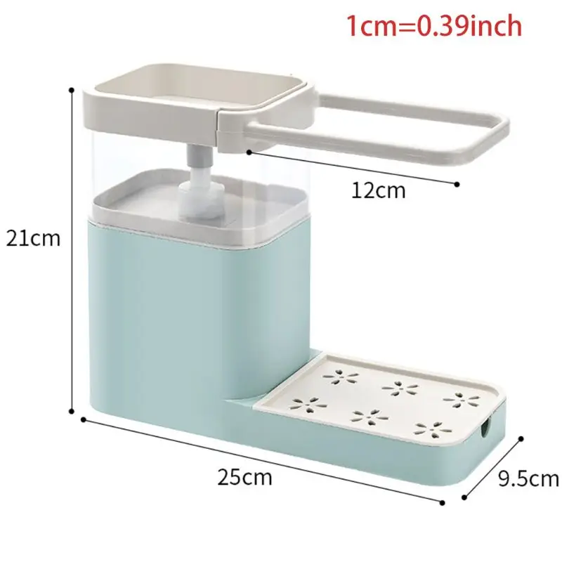 3 in 1 Dosatore di Sapone Contenitore Lavello Spugna Da Cucina Titolare Canovaccio Asciugamano Cremagliera Appendiabiti