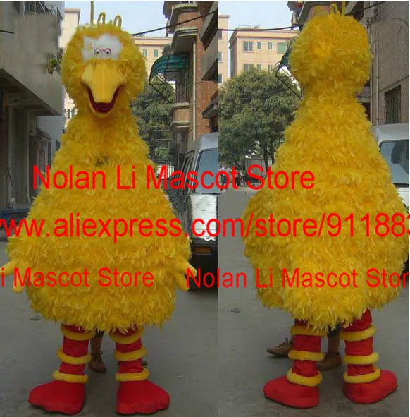 Costume de mascotte d'oiseau jaune en peluche de luxe, ensemble de dessin animé, accessoires de film en plis, spectacle, marche, fête d'anniversaire, haute qualité, 209