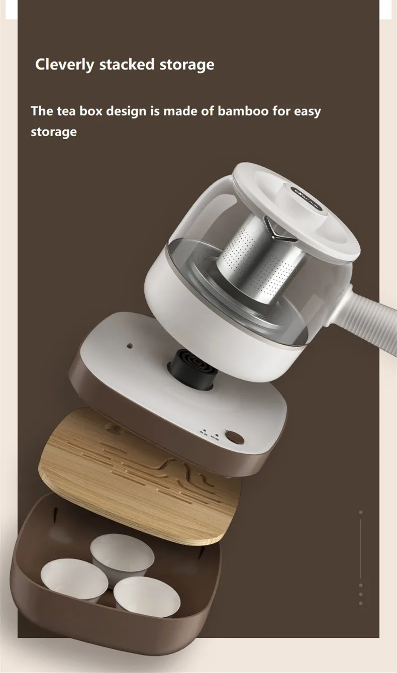 0.5L المطبخ غلاية كهربائية غلاية زجاجية كوب متعدد الوظائف المحمولة التلقائي البخار الشاي وعاء الطبخ إبريق الشاي الأجهزة المنزلية 220 فولت