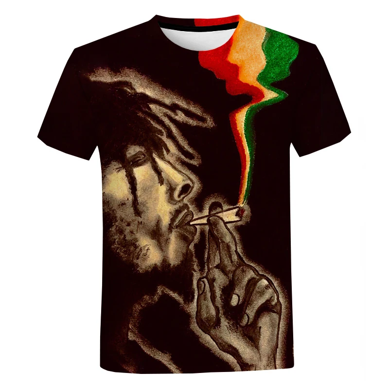 Bob Marley Reggae Style Oversized T-shirt Men Women Hip Hop Fashion Casual Short Sleeve Unisex Harajuku Streetwear Cool T Shirt