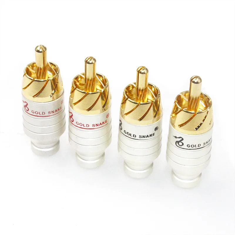 4 buah solder kuningan hifi audio video colokan RCA konektor kabel interkoneksi colokan audio soket rca