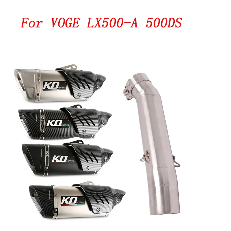 

Slip On Motorcycle Exhaust Middle Connect Pipe And 51mm Muffler Stainless Steel Exhaust System For For VOGE LX500-A 500DS