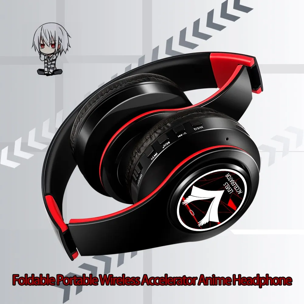 Cosplay Anime Toaru Majutsu No Index Accelerator Wireless Bluetooth Headset Over Head Sport Mobile Phone Headphones with FM Mic