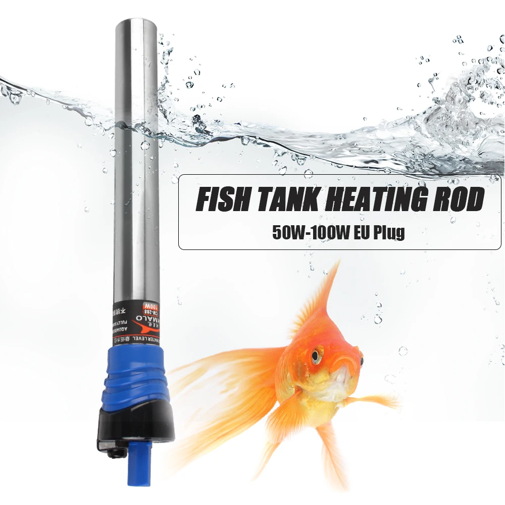 For Fish Tank Water Heating Fish Tank Heating Rod Adjustable Temperature Thermostat Heater Rod 220V EU Plug 50W/100W