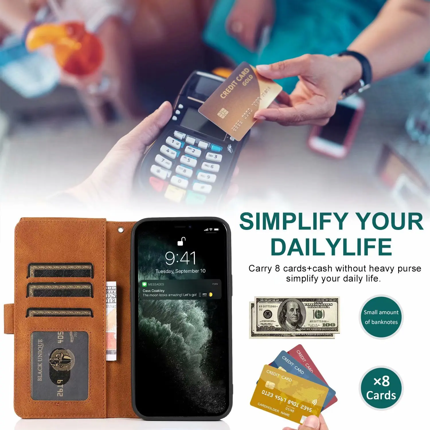 For Xiaomi Mi 11/Mi 11i/Mi 11 Lite/Mi 11 Ultra/Mi 11 Pro Ultra Thin Zipper Cover Wallet 8 Card Magnetic Flip Leather Case