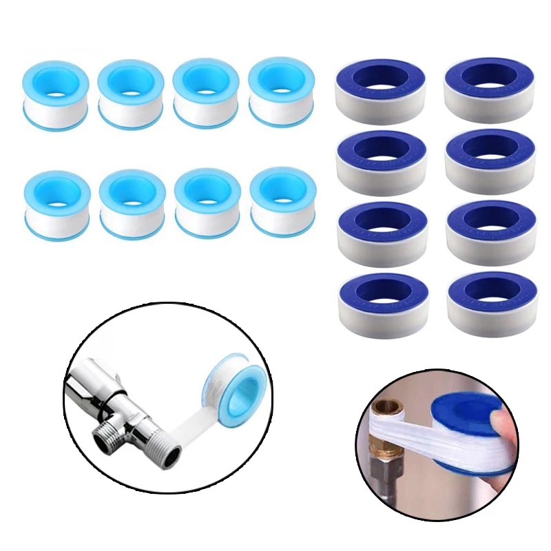 10/20 Meters PTFE Water Pipe Tape White Sealing Band Fitting Thread Seal Tape Oil-Free Belt Home Improvement Practical