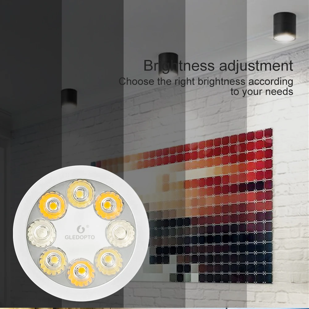 GLEDOPTO ZigBee 3.0 Smart RGBCCT MR16 LED 12V Dimming Spot Light  4W Bulb Tuya  APP RF Remote Control Work with Alexa