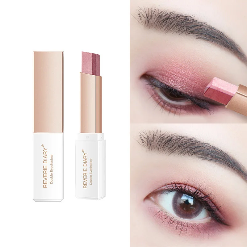 Two-tone Eyeshadow Stick Gradient New Design Waterproof Long Lasting Eye Shadow Lazy Stick Professional Cosmetics