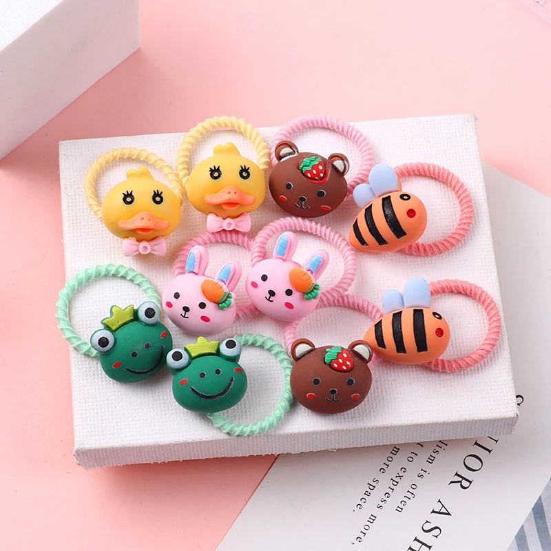 10PCS/Set Girls Cute Hair bands Elastic Rubber Band Headwear Hair Accessories Kids Cartoon Animals Headband Ornaments Gift