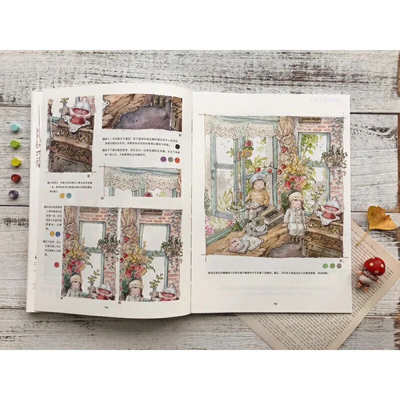 Warm Tone Light Color Painting Course Book By Zhu Qu Watercolor Drawing Technique Self-study Tutorial book