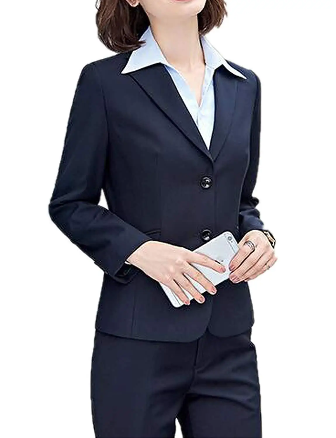 Women Suits 2 Pieces Business Slim Fit Tuexdo Notched Lapel Office Outfit Uniform Ladies Suit (blazer+pant)