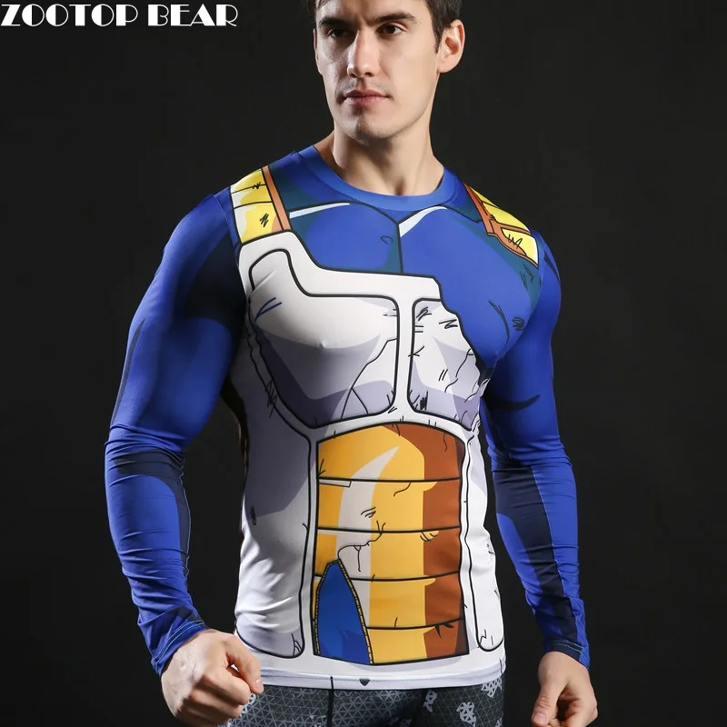 Vegeta 3d printed t shirt men Compression Shirt Cosplay Costume Clothing Sports Quick Dry Fitness Long Sleeve Summer Tops Male