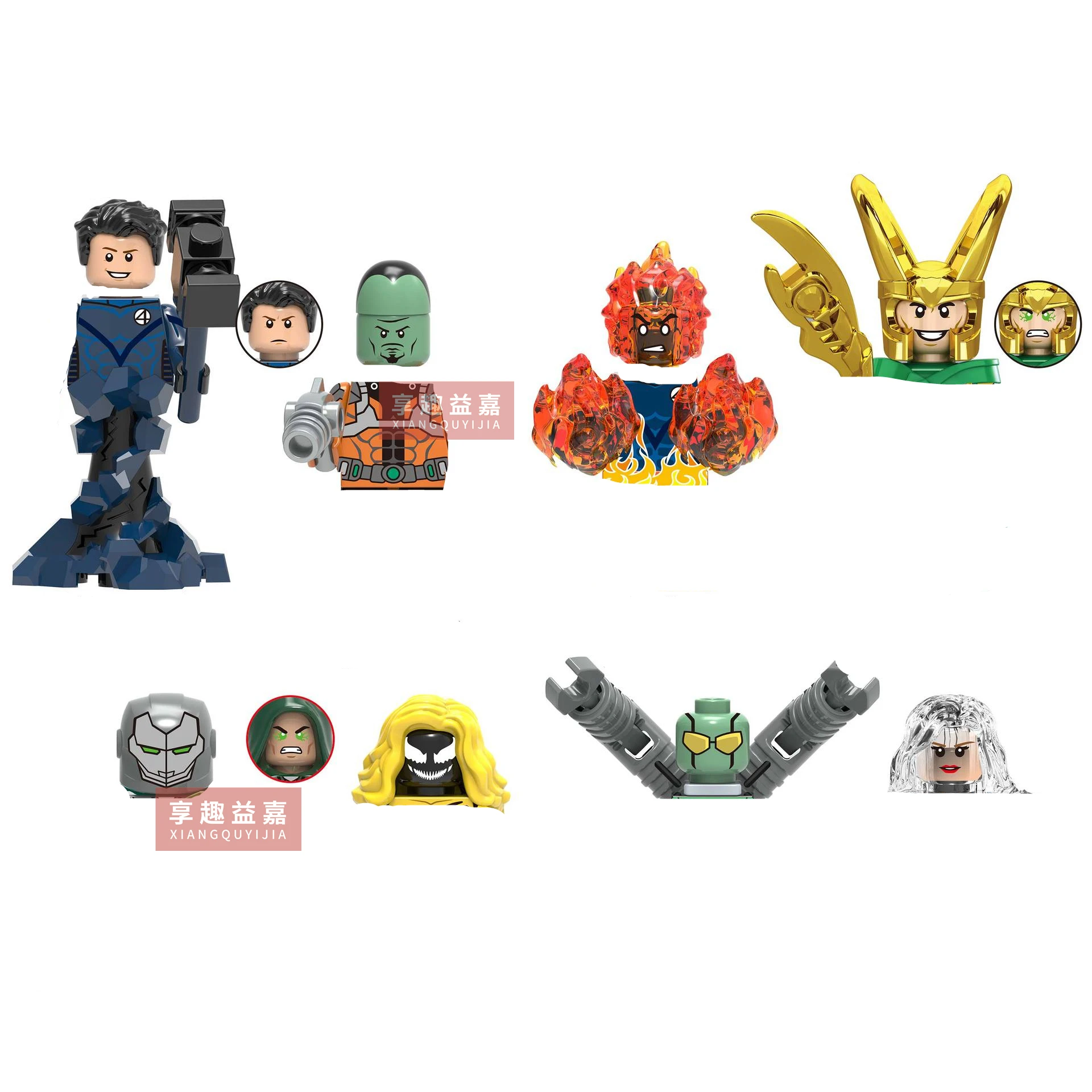 X0271 Movie characters Hero Parallel universe Figures Fittings Head Building Block Toys Children MOC accessories brick DIY