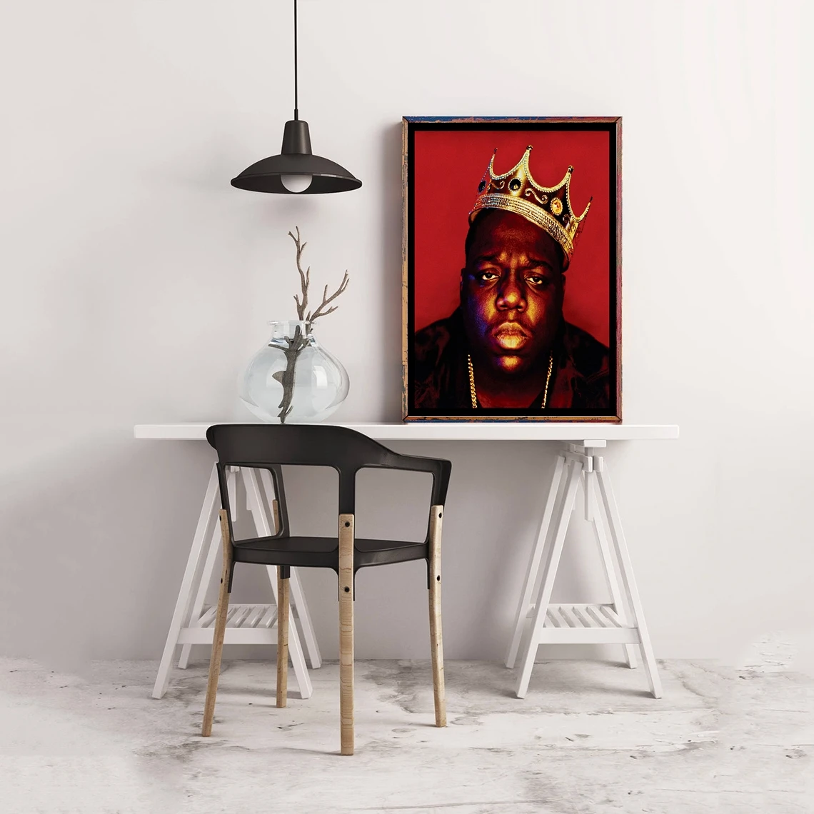 The Notorious B.I.G Crown Poster Album Cover Art Hip Hop Rapper Pop Music Star Home Wall Painting Decoration