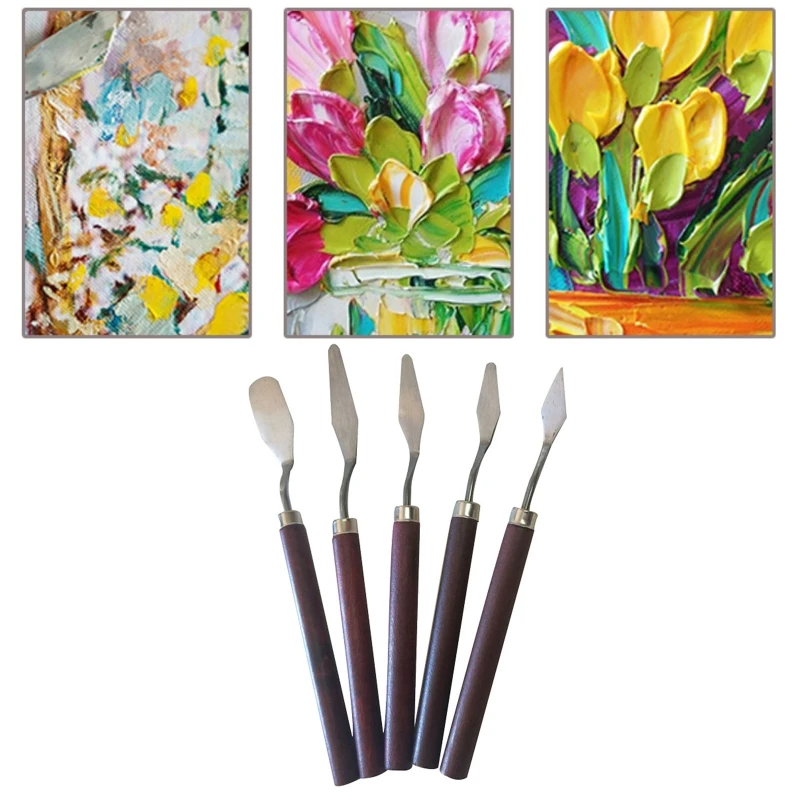 Knife Painting Tools, Stainless Steel Oil Painting Mixing Scraper, Painting Knife Set, Paint Oil Painting A