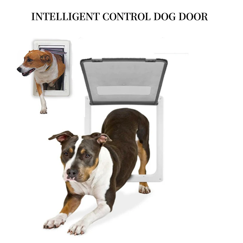 

Pet Cat Dog Automatically Close Dogs Cats Door Interior Exterior Doors Pet Supplies ABS Plastic Weatherproof Lockable Safe Flap