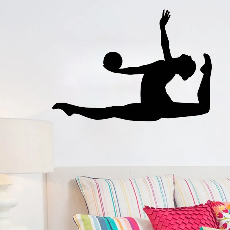 Rhythmic Gymnastics Ball Leap Wall Sticker Gym Sport Wall Decals Boys Girls Room Decoration Living Room Bedroom Vinyl Art Murals