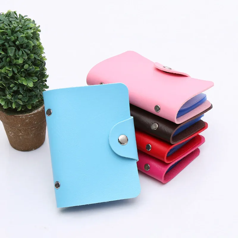 Fashion Credit Card Holder Men Women Travel Cards Wallet PU Leather Buckle Business ID Card Holders EIG88